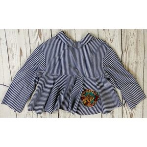 Zara Trafaluc Collection Striped Peplum Top